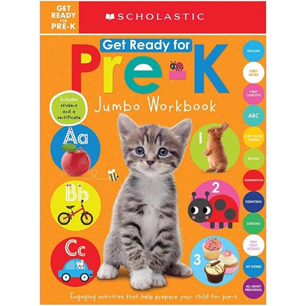 Scholastic - PRE-K Workbook with Motivational Stickers (Scholastic
